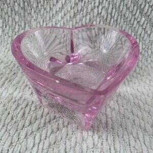 Purina Fancy Feast Heart Shaped Pink Acrylic Plastic Kitty Cat Food Water Bowl